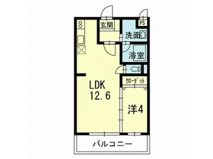 ヒルズKIKUYO(1LDK/2階)の間取り写真