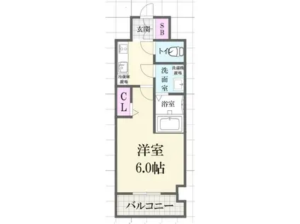 レジュールアッシュ神戸VIVANT(1K/12階)の間取り写真