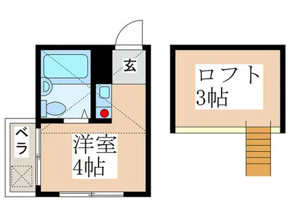 キャピタル西新宿1号棟(ワンルーム/1階)の間取り写真