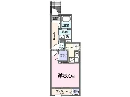 コンフォート神田 B(1K/1階)の間取り写真