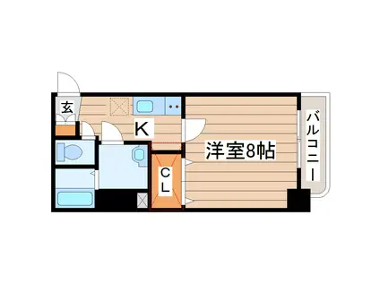 榴岡レジデンス壱番館(1K/9階)の間取り写真