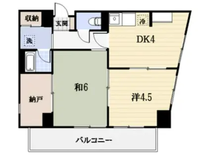 エヴァークレスト六浦(2SDK/5階)の間取り写真