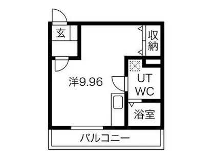 メリディアンなないろの里 伍番館(ワンルーム/3階)の間取り写真