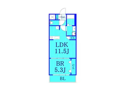 ハイデル二俣川(1LDK/2階)の間取り写真