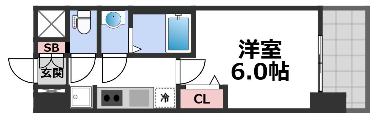 プレサンス野江内代ペルティエ(1K/8階)の間取り写真