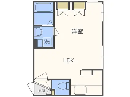 GRANDWOOD KANON(1LDK/4階)の間取り写真