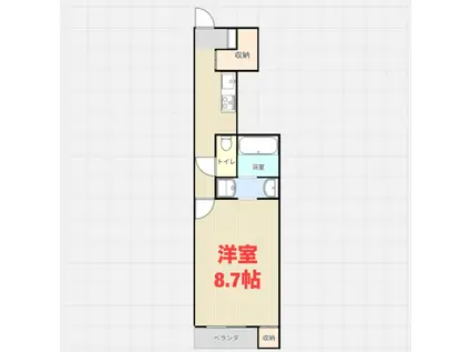 グランディール高鷲II(1K/1階)の間取り写真
