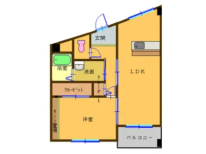 ＪＲ長崎本線 長与駅 徒歩15分 4階建 築20年(1LDK/2階)の間取り写真