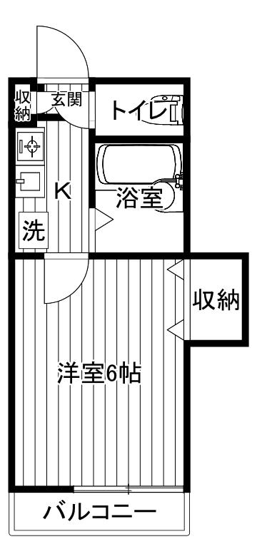 セレンディップ(1K/2階)の間取り写真