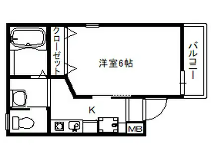 メゾン・ド・カトレア(1K/1階)の間取り写真