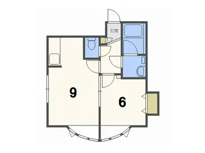 プラド新札幌(1LDK/2階)の間取り写真