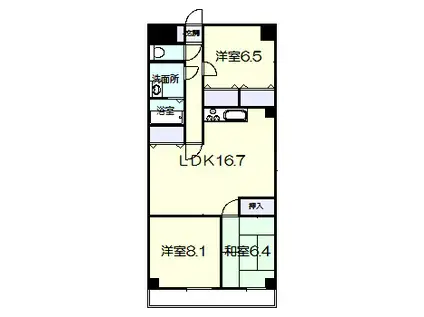 ブランシェ北小金(3LDK/1階)の間取り写真