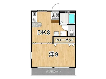 コーポオメガー(1DK/1階)の間取り写真