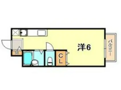 エステートピアI(ワンルーム/1階)の間取り写真