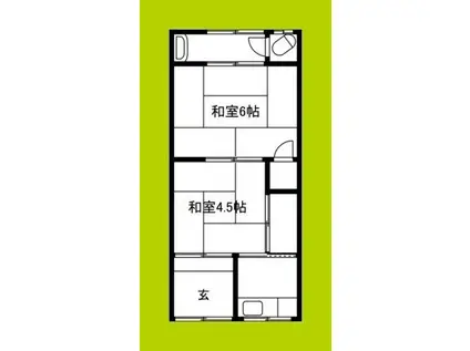 中谷文化 1F中(2DK/1階)の間取り写真