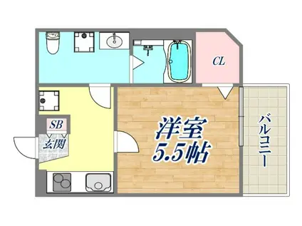 ルミナス グランデ (1K/2階)の間取り写真