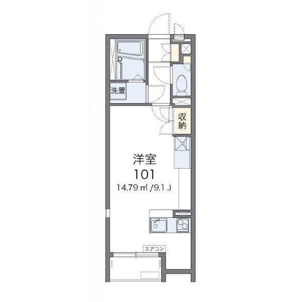 レオネクスト大田西館(ワンルーム/2階)の間取り写真