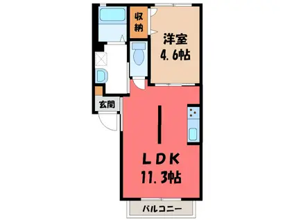 アークコート(1LDK/2階)の間取り写真