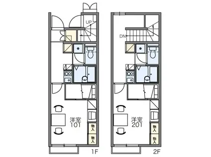 レオパレス揖保川II(1K/1階)の間取り写真