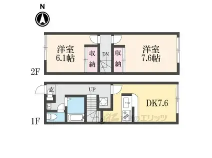 レオパレスグランデ1番館(2DK/1階)の間取り写真