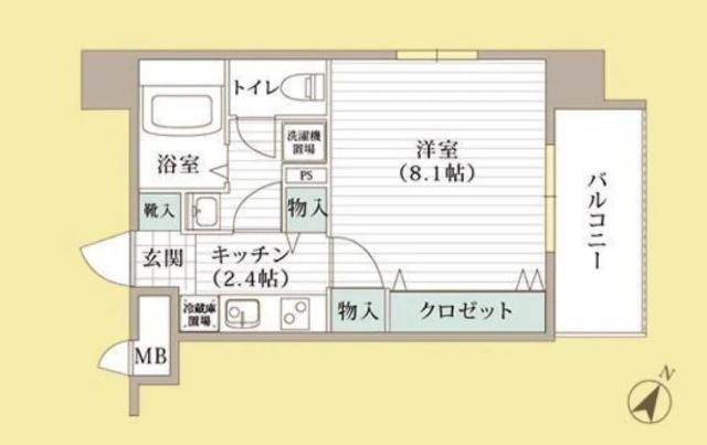 ホワイトステージ水前寺駅(1K/5階)の間取り写真