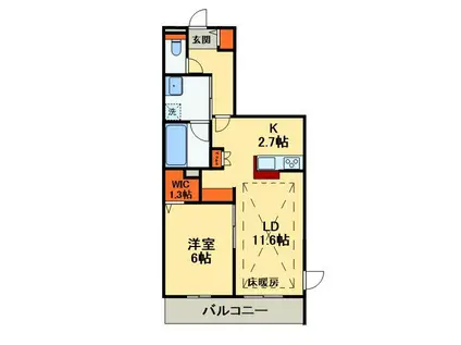 プレミアメゾン(2LDK/2階)の間取り写真