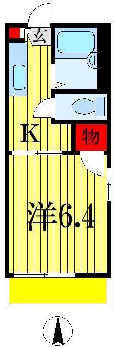 コーポイタクラ(1K/2階)の間取り写真