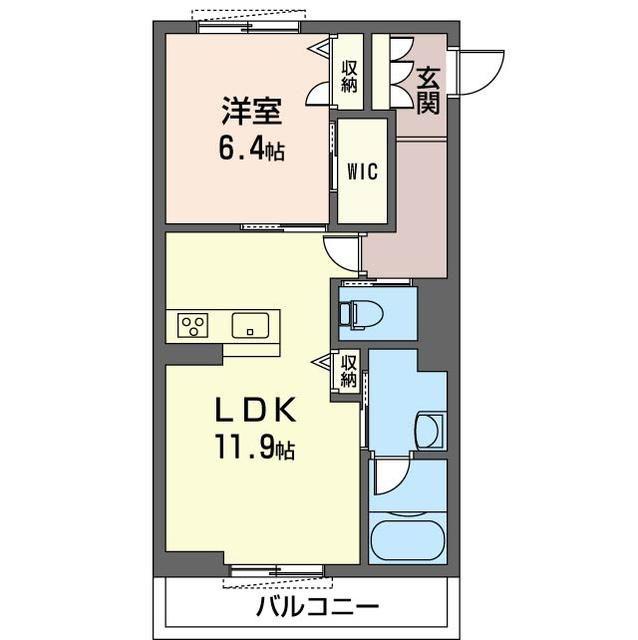 プレミアス(1LDK/1階)の間取り写真