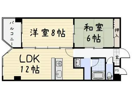 ウィルステージ霧ヶ丘(2LDK/13階)の間取り写真