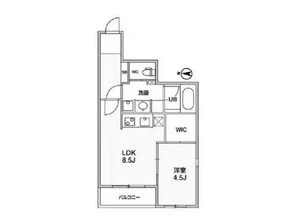 TASUKI RICHESSE HIGASHI-KOENJI(1LDK/4階)の間取り写真