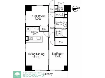 GRANDUKE 上前津(1SLDK/12階)の間取り写真