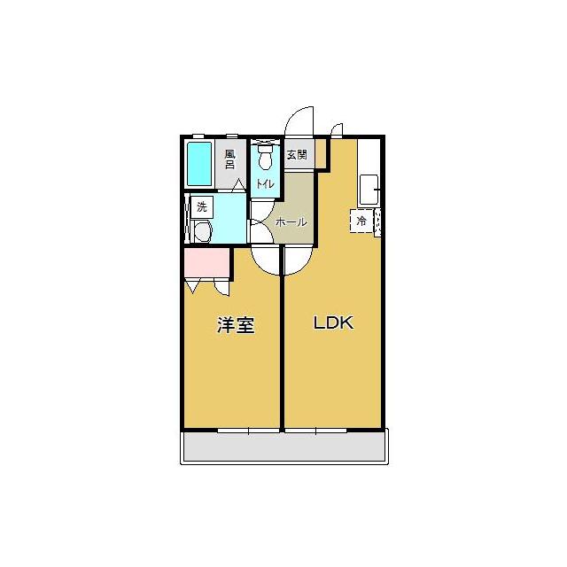 レトアMINIYONN(1LDK/2階)の間取り写真