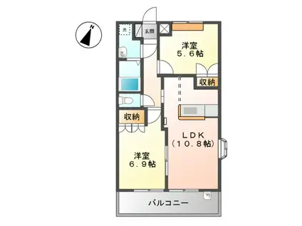 SUN SAISON(2LDK/2階)の間取り写真
