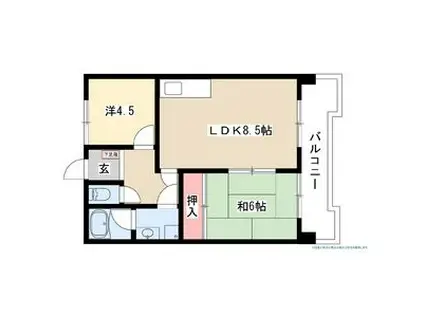 サンモール原(2LDK/3階)の間取り写真