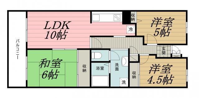 アンリベールII(3LDK/3階)の間取り写真