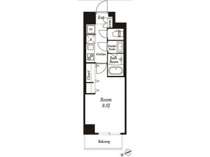 エルスタンザ清澄白河(1K/1階)の間取り写真