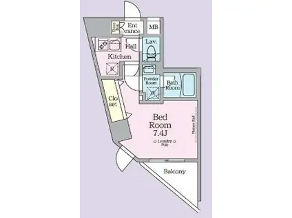 ARKMARK池袋本町(1K/2階)の間取り写真