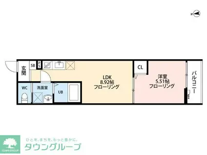 立川セイワレジデンスII(1LDK/1階)の間取り写真