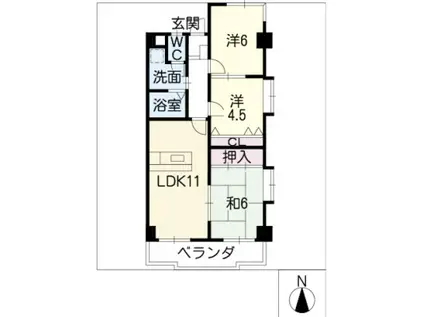 サンケンユーム(3LDK/1階)の間取り写真