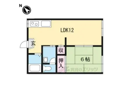 第2辻井ハイツ(1LDK/1階)の間取り写真