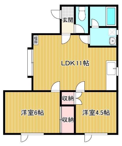 小林マンション(2LDK/2階)の間取り写真
