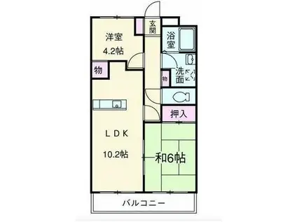 第三杉山ビル(2LDK/3階)の間取り写真