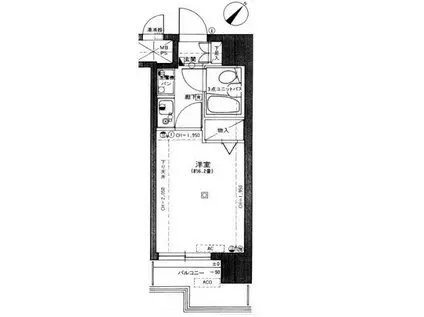 ライオンズマンション相模大野第6(1K/8階)の間取り写真