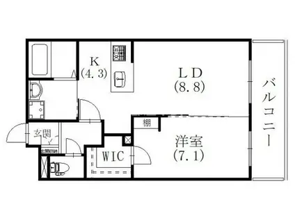 菊川市加茂第2ドゥプランニングマンション(1LDK/2階)の間取り写真