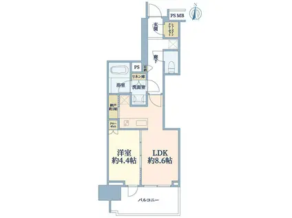 クレヴィア小石川後楽園(1LDK/11階)の間取り写真