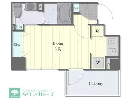 グランカーサ市川国府台(1K/7階)の間取り写真