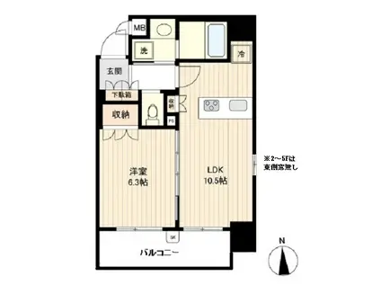 オーキッドレジデンス蔵前(1LDK/2階)の間取り写真