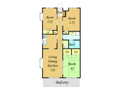イーストコート(3LDK/3階)の間取り写真