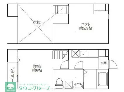 デザイナーズ柏(1K/2階)の間取り写真