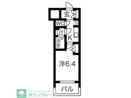 メイクス鶴舞II(1K/10階)の間取り写真